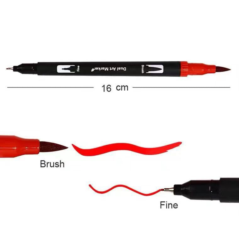 Double-Ended Canvas Marker & Water-Soluble Watercolour Pen Set — 48 to 120 Colors