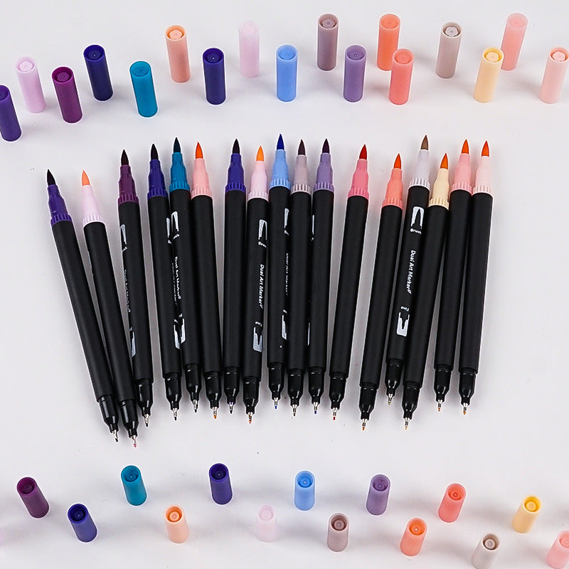 Double-Ended Canvas Marker & Water-Soluble Watercolour Pen Set — 48 to 120 Colors