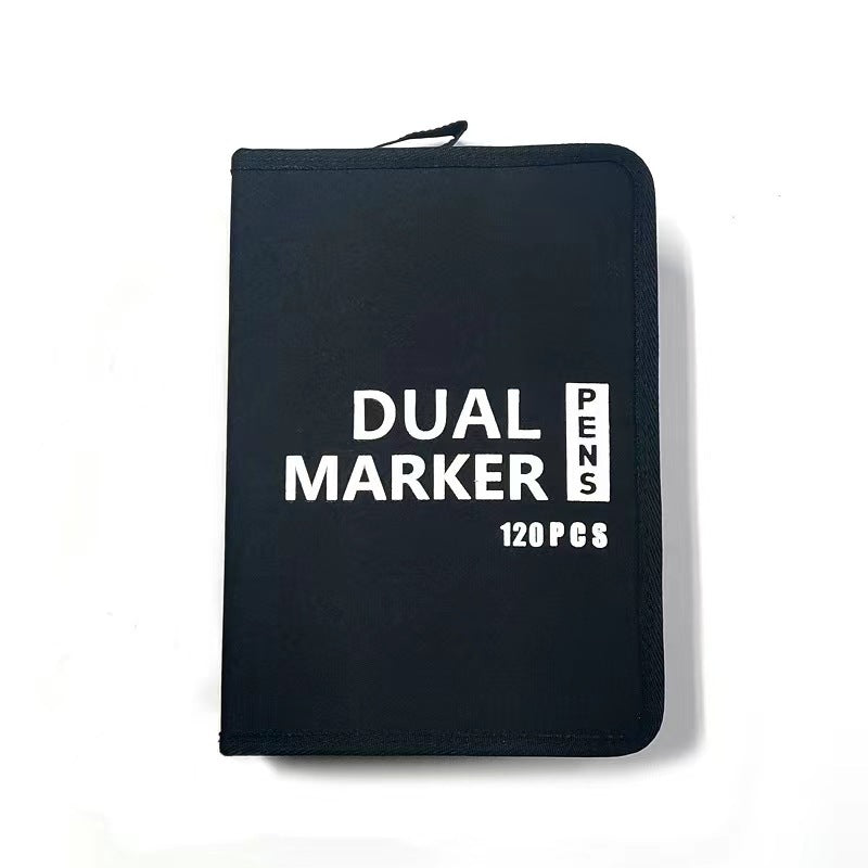 Double-Ended Canvas Marker & Water-Soluble Watercolour Pen Set — 48 to 120 Colors