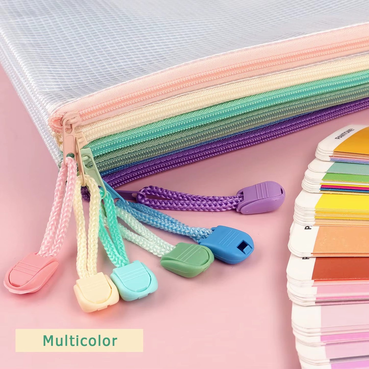 Waterproof PVC Mesh Zipper File Bag — Letter Size | Reusable Heavy Duty Storage Bag with Hook