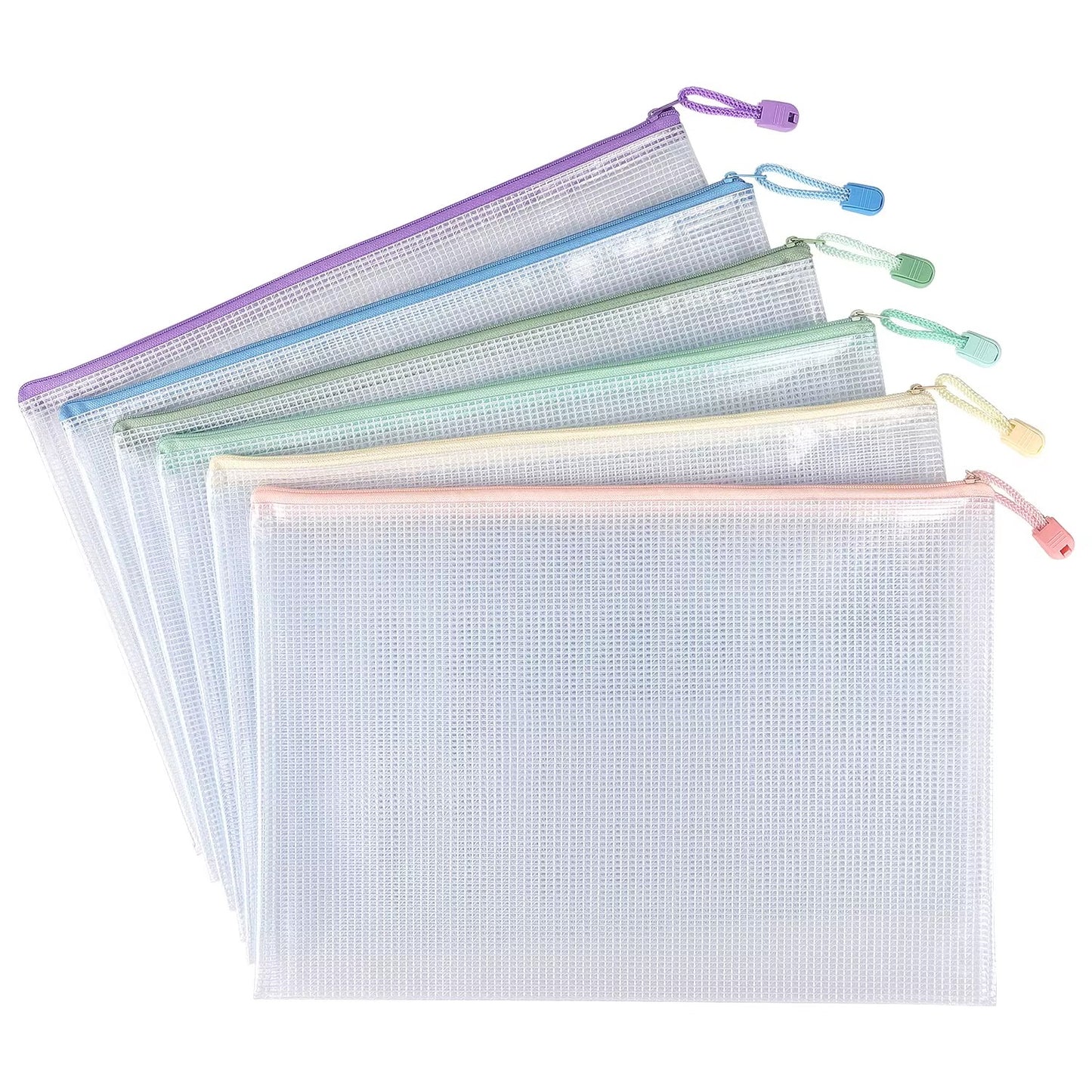 Waterproof PVC Mesh Zipper File Bag — Letter Size | Reusable Heavy Duty Storage Bag with Hook