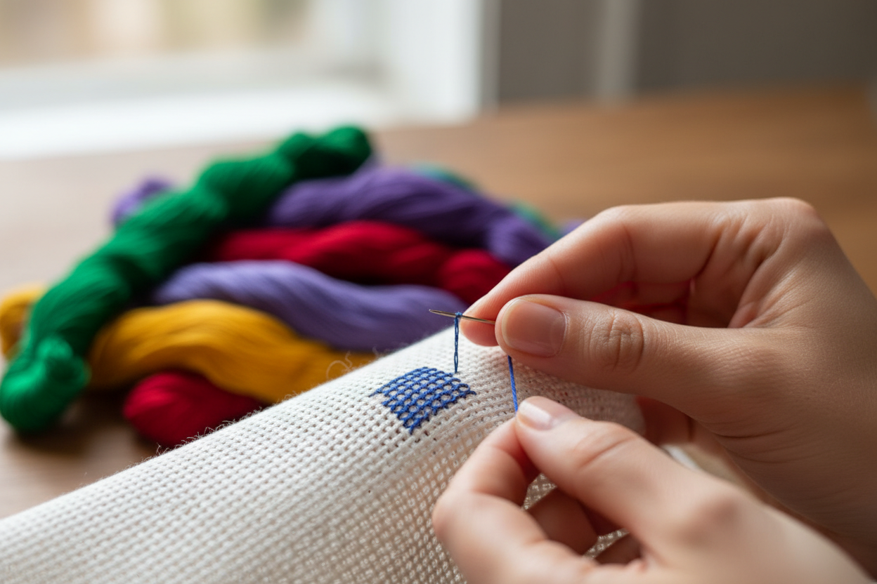 Hands Threading Needle