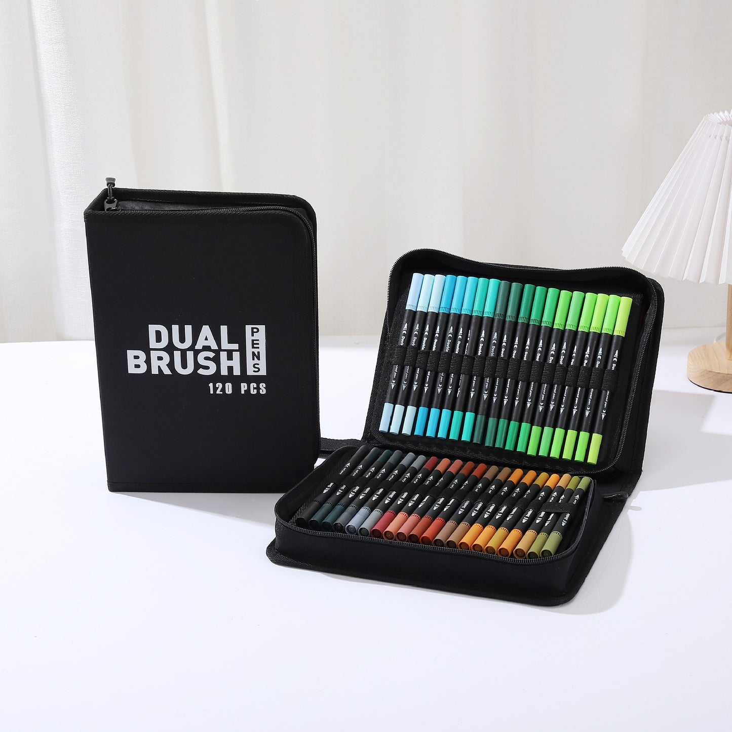 Double-Ended Canvas Marker & Water-Soluble Watercolour Pen Set — 48 to 120 Colors