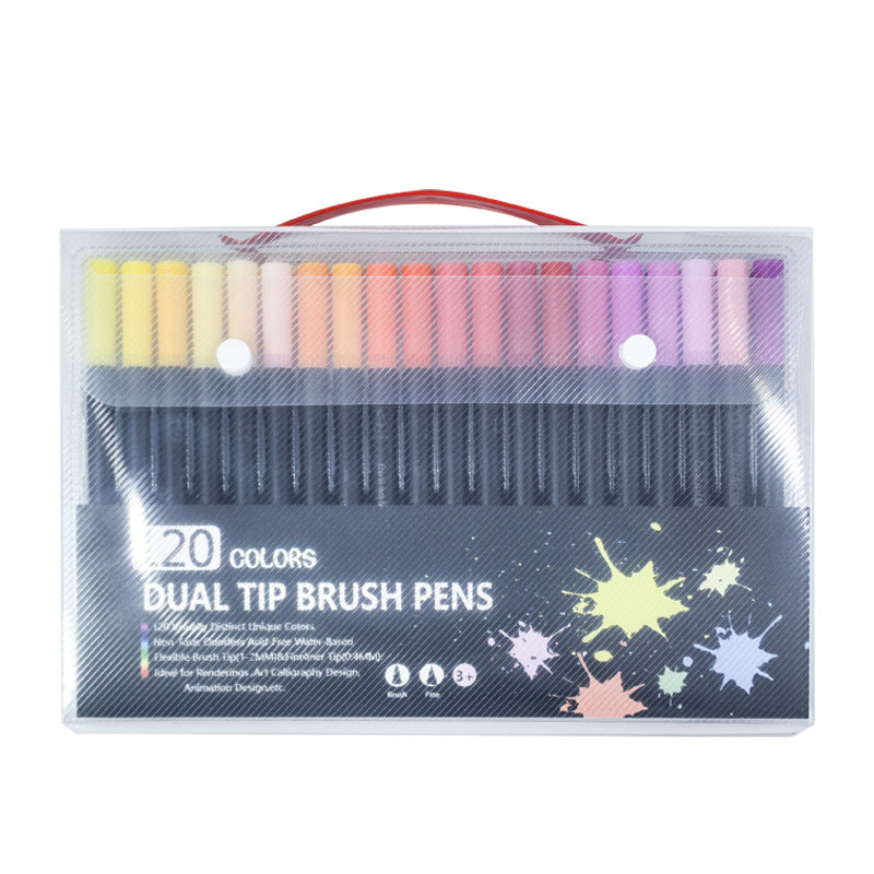 Double-Ended Canvas Marker & Water-Soluble Watercolour Pen Set — 48 to 120 Colors